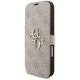 Guess iPhone 17 Pro atverams vāciņš maciņš grāmatiņa Book 4G Metal Logo, rozā