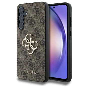 Guess Samsung Galaxy A55 vāciņš 4G Big Metal Logo, brūns