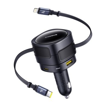 Baseus Enjoyment Max 90W automašīnas lādētājs ar vadiem