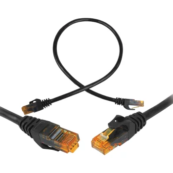 LTC CAT6e UTP RJ45 tīkla kabelis 0.5m, melns