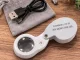 Ювелирная лупа 60x увеличительное стекло с LED UV светом USB-C,...