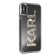 Karl Lagerfeld Glitter Karl Logo vāciņš iPhone X / Xs, melns