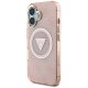 Чехол Guess IML Metal Glitter 4G MagSafe для iPhone 16, Розовый