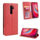 Xiaomi Redmi Note 8 Pro Vintage Style Magnetic Leather Wallet Case Cover, Red | Telefona Vāciņš Maciņš Apvalks...