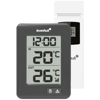 Levenhuk Wezzer BASE L50 digitālais termometrs ar bezvadu sensoru, melns