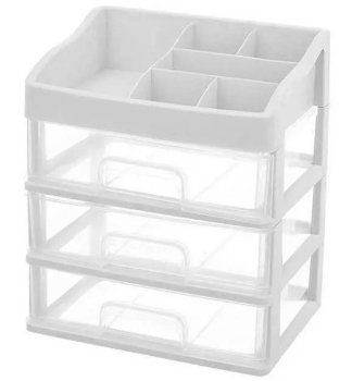 Cosmetic Organizer with 3 Drawers AG605G, White