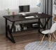 Datora biroja galds ar plauktu, 100x60 cm, melns