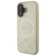 Чехол Guess Saffiano Peony Classic Logo MagSafe для iPhone 16 - Золотистый