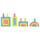 Wooden Rainbow Stacker Montessori Building Blocks Educational Toy