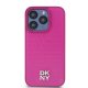 Чехол DKNY для iPhone 15 Pro Leather Monogram Pattern Metal Logo MagSafe, розовый