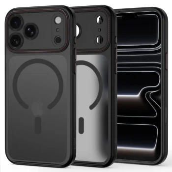 Чехол Tech-Protect MagCam MagSafe для iPhone 18 Pro Max / 17 Pro Max, Matte Black - Red