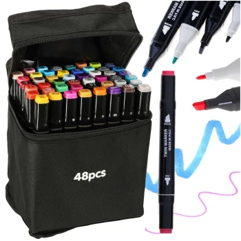Double-Sided Alcohol Markers in Case 48 pcs + Stand