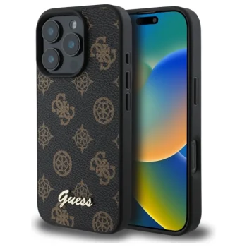 Guess Peony Script MagSafe iPhone 16 Pro Max vāciņš - melns | Case Black