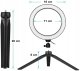 LED Pastāvīgās Dienas Gaismas Riņķa Lampas Komplekts ar Mini Statīvu Tripodu | Ring Light Desktop Lamp Table Stand
