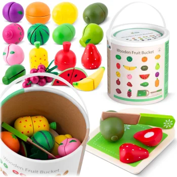 Bērnu Rotaļu Koka Griežamie Augļi Spainītī RK-872 Ricokids | Kids Toy Wooden Fruits