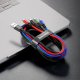 Baseus Rapid USB to Lightning / 2x USB Type C / micro USB Nylon Braided Cable 3.5A, 1.2m | Lādētājvads Datu Kabelis...