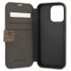 Guess 4G Big Metal Logo Book Case for iPhone 13 / 13 Pro, Brown