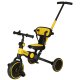 Bērnu Trīsritenis Ratiņi Tricikls TRIKE FIX V4, Melns-Dzeltens | Kids Baby Trolley Bike Tricycle Stroller Buggy