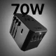 SBS Universal GaN ceļojumu adapteris 70W, 3xUSB-C / 2xUSB-A, melns