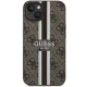 Чехол Guess для iPhone 14 4G Printed Stripes MagSafe, коричневый