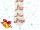 Christmas Table Runner with Stocking Motif, 205x35 cm, White