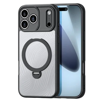 Чехол Dux Ducis Aimo Mag для iPhone 17 Pro с кольцом-подставкой, черный