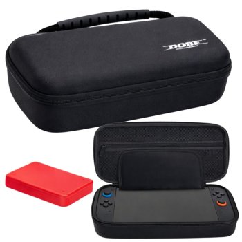 Aizsargmaciņš Nintendo Switch 2 konsolei soma ar rokturi, melns