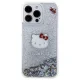 Hello Kitty iPhone 15 Pro Max vāciņš Liquid Glitter Charms Kitty Head, sudraba