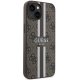 Guess iPhone 14 vāciņš 4G Printed Stripes MagSafe, brūns