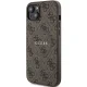 Чехол Guess 4G Collection Leather Metal Logo MagSafe для iPhone 15 Plus / 14 Plus, коричневый