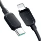 Joyroom Multi-Color Series A14 USB-C uz Lightning kabelis, 20W, 1.2m, melns
