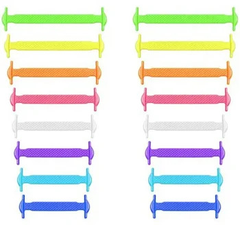 Силиконовые шнурки без завязывания Rainbow, 16 шт.