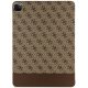 Guess iPad Pro 12.9\" atverams vāciņš maciņš grāmatiņa 4G Stripe Allover, brūns