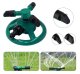 Automatic Rotating Garden Sprinkler with Three Nozzles, Green