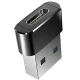 USB-C uz USB-A adapters OTG datu pārraidei un uzlādei, melns