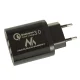Maclean MCE479 B tīkla lādētājs 3x USB Qualcomm Quick Charge 3.0, melns
