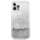 Guess iPhone 12 Pro Max vāciņš 4G Big Liquid Glitter, sudraba