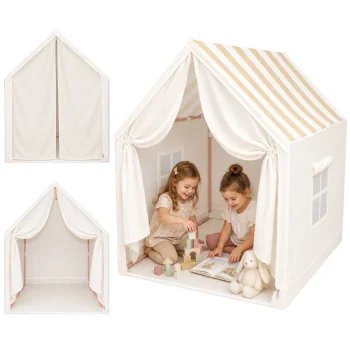 Складной детский игровой домик-палатка 130x120x100 см, бежевый