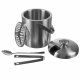 1.3L Ice Bucket with Tongs and Spoon Mini Portable Stainless Steel Champagne Wine Beer Bucket for Bar Party Event