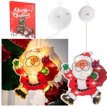 LED Ziemassvētku loga dekorācija ar piesūkcekni Ziemassvētku vecītis