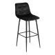 ModernHome Quilted Velvet Bar Stool with Footrest, Black