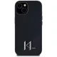 Чехол Karl Lagerfeld Silicone Shadow Metal Initial MagSafe для iPhone 15, черный