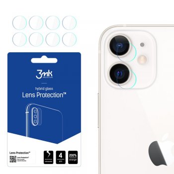 Apple iPhone 12 Aizmugurējās Kameras Aizsargstikls, 4 gab. | 3MK Lens Protection Back Camera Tempered Glass Protector