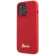 Guess iPhone 13 Pro Max vāciņš Silicone Vintage Gold Logo, sarkans