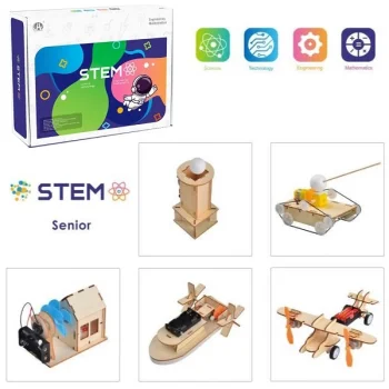 Деревянный конструктор 5 в 1 STEM научный набор