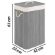 Massido 72 L Bamboo Laundry Basket with Lid & Removable Cotton Liner