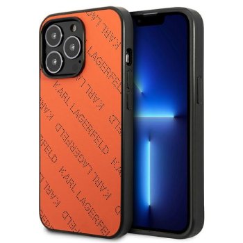Чехол Karl Lagerfeld Perforated Allover для iPhone 13 Pro Max, оранжевый