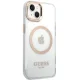 Чехол Guess Metal Outline MagSafe для iPhone 15 Plus / 14 Plus, золотистый