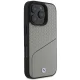 BMW iPhone 16 Pro vāciņš Sign Leather Textured and Line MagSafe, pelēks