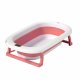 Foldable Baby Bathtub with Stand and Digital Thermometer, Pink